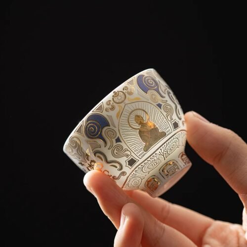 主图-1 Thangka White Gold-TaoTie Zen Cup