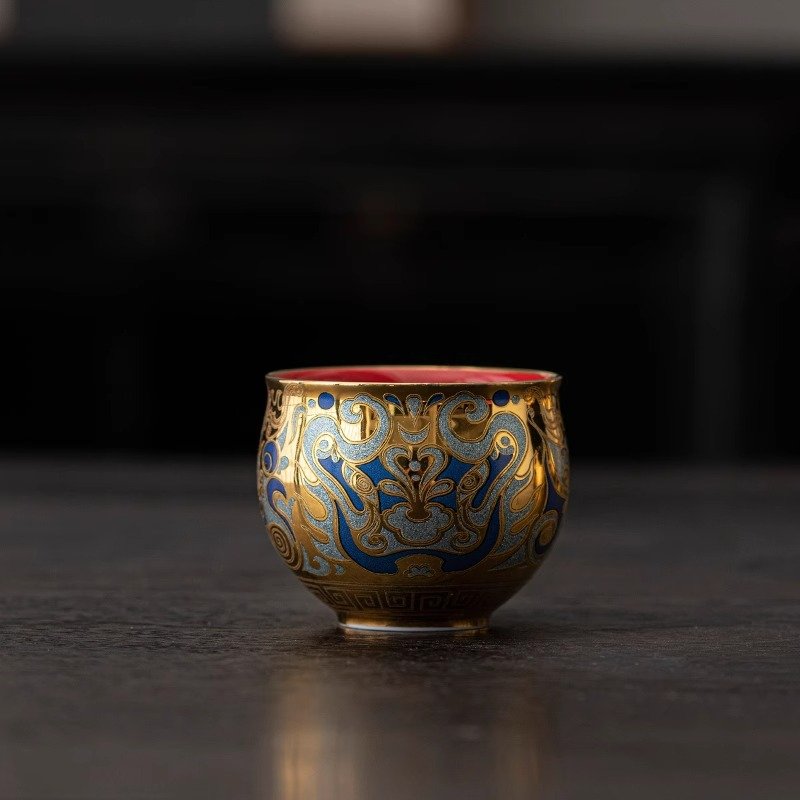 24K TaoTie Filigree Cup