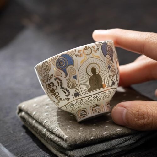 主图-2 Thangka White Gold-TaoTie Zen Cup