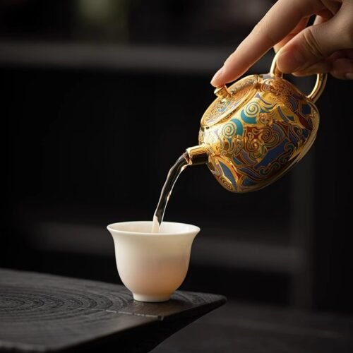 Dunhuang Gilded Taotie Teapot