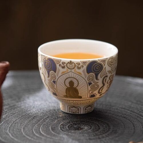 详情-7 Thangka White Gold-TaoTie Zen Cup