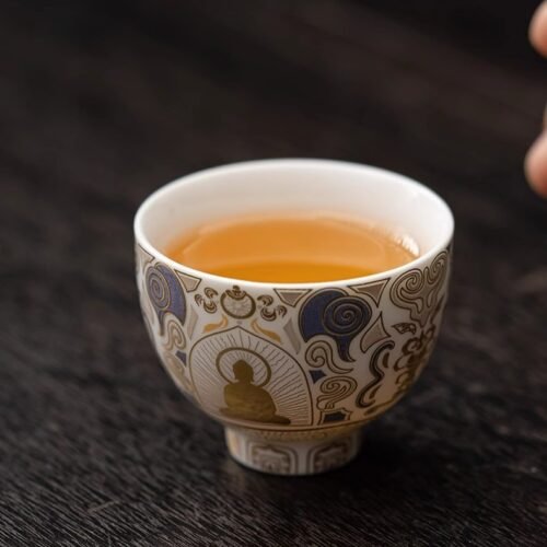 详情-8 Thangka White Gold-TaoTie Zen Cup