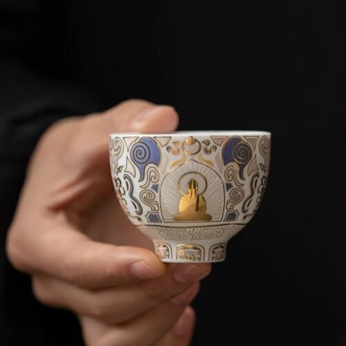 详情-9 Thangka White Gold-TaoTie Zen Cup