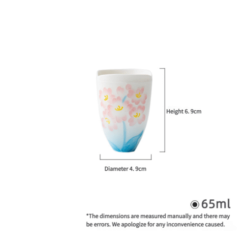 Jade Clay Teacup - Lotus Melody Design with Qingdeng Handle