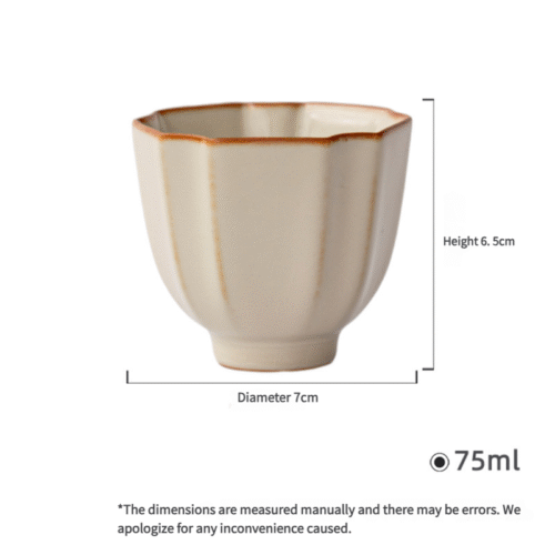 Beige Ruyao Ancient Well Tea Cup - Celadon Ceramic Clarity