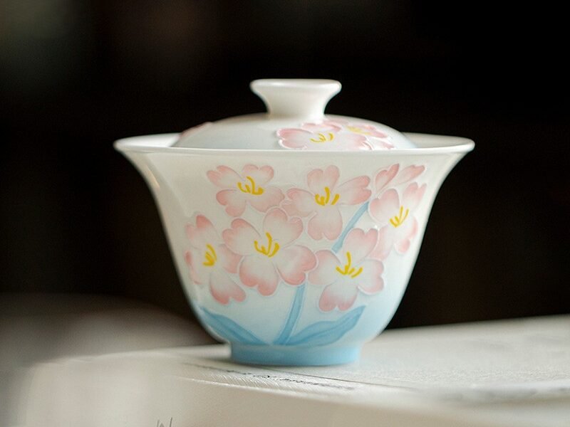 Jade Clay Rolled Rim Tea Tray with Cloud Orchid Carving