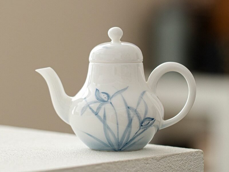 主图-2 Jade Clay Cloud Orchid Teapot - Melodic Zen Ceramic Kettle