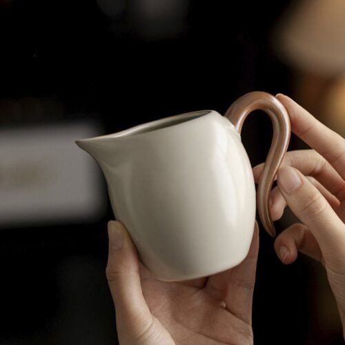 主图-2 Beige Ruyao Belle Fairness Cup - Handcrafted Celadon Tea Pitcher