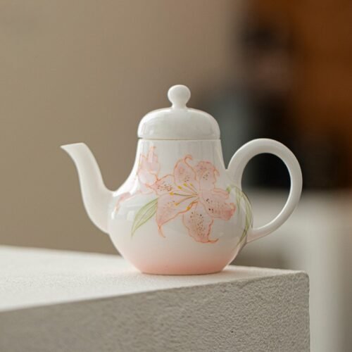 Jade Clay Blush Lily Teapot with Zen Sound Design