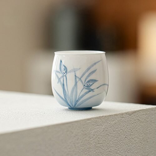 主图-2 Jade Clay Cloud Orchid Tea Cup - Serene Zen Ceramic Teaware