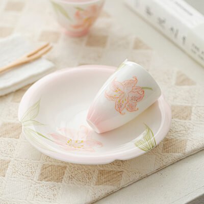 Jade Clay Tea Tray - Rolled Rim Ceramic Drip Catcher, Handmade Gongfu Tea Tray