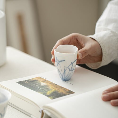 主图-4 Jade Clay Teacup - Cloud Orchid Serenity - Qingfei Design