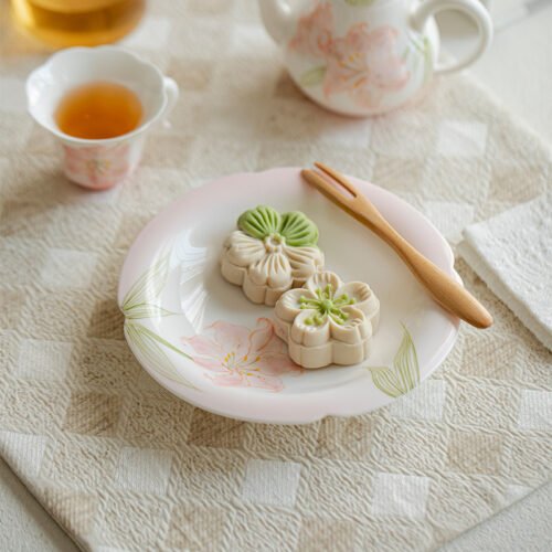 Jade Clay Tea Tray - Rolled Rim Ceramic Drip Catcher, Handmade Gongfu Tea Tray