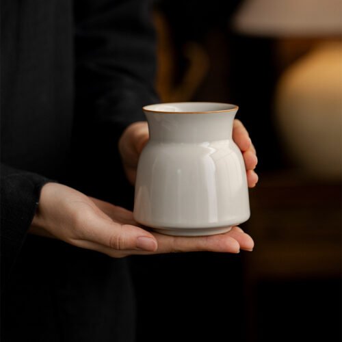 Beige Ruyao Tea Ceremony Set - Six Essential Gongfu Tools in Celadon Glaze