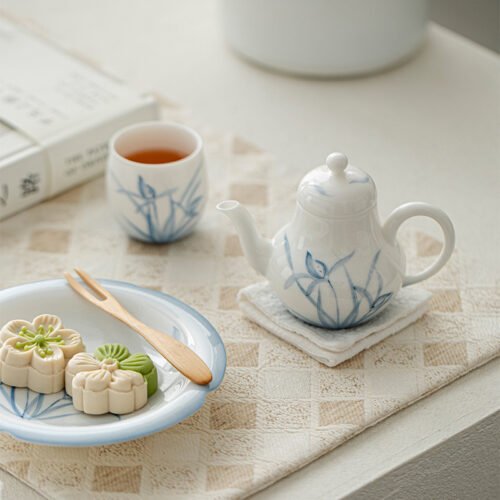 Jade Clay Cloud Orchid Teapot - Melodic Zen Ceramic Kettle