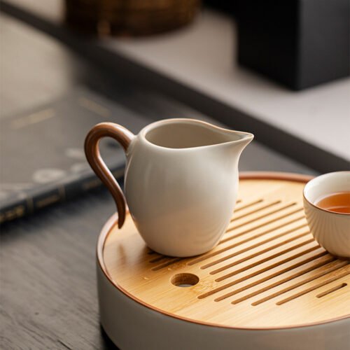 主图-5 Beige Ruyao Belle Fairness Cup - Handcrafted Celadon Tea Pitcher