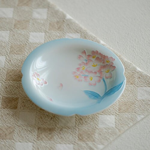 Jade Clay Tea Tray - Lotus Melody Design with Rolled Rim, Handmade Ceramic Tea Tray