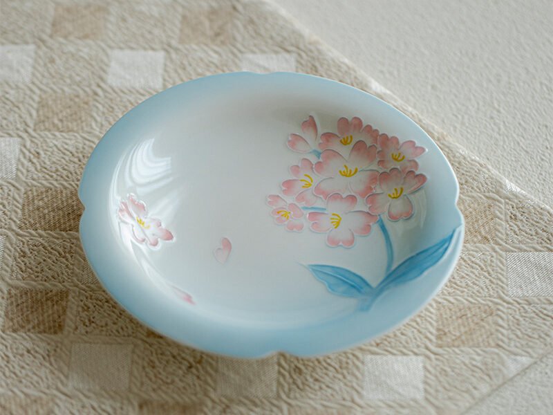 Jade Clay Tea Tray - Lotus Melody Design with Rolled Rim, Handmade Ceramic Tea Tray