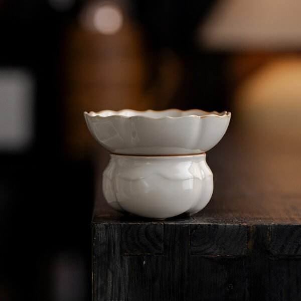 Beige Ruyao Lotus Tea Strainer Set