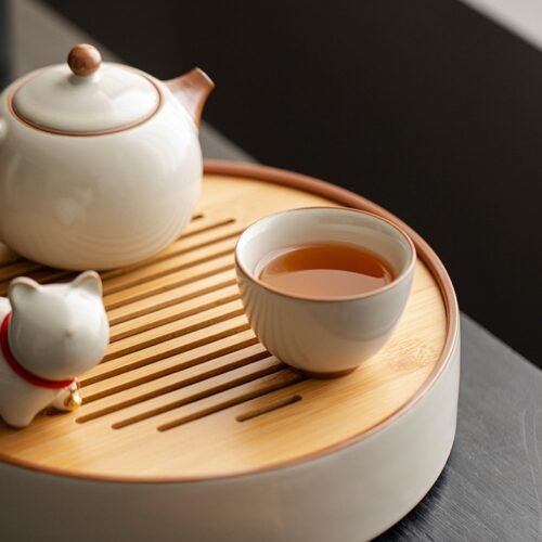 Beige Ruyao Harmony Cup - Handcrafted Celadon Teaware