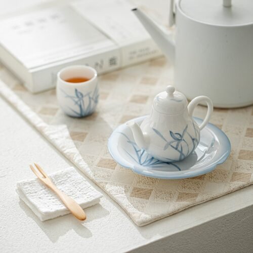 Jade Clay Cloud Orchid Teapot - Melodic Zen Ceramic Kettle