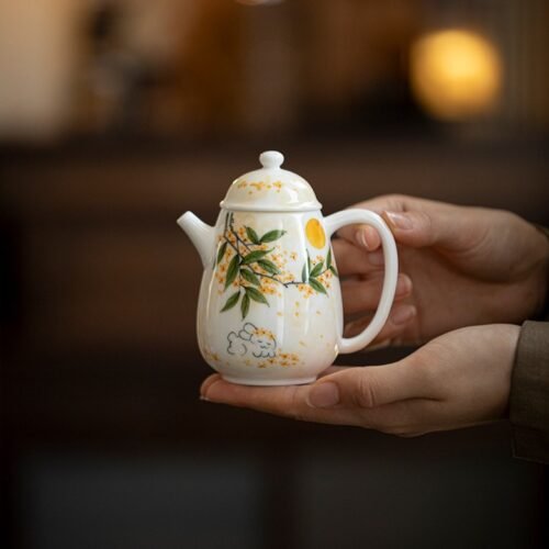 详情-6 Jade Clay Teapot - Elegant Handcrafted Ceramic Teaware