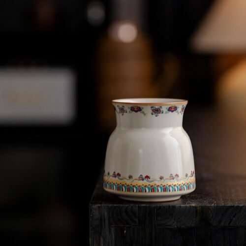 详情-7 Beige Dunhuang Flying Apsara Tea Set - Six Tools of Tea Mastery, Handcrafted Celadon