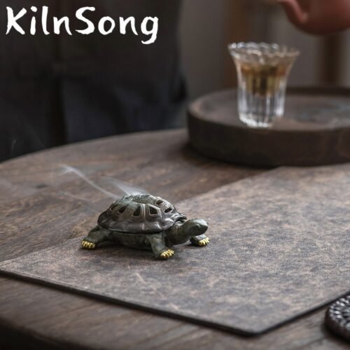 Turtle & Auspicious Cloud Ceramic Incense Burner