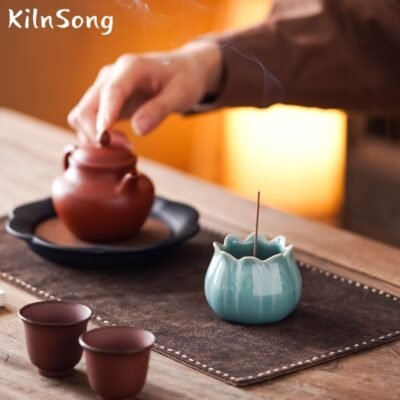 Petal Ceramic Incense Burner - Handmade Small Flower Incense Holder