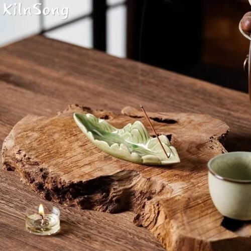 Qianli Jiangshan Hand Painted Ceramic Incense Holder - Chinese Landscape Stick Burner Tray