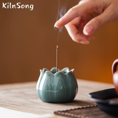 Petal Ceramic Incense Burner - Handmade Small Flower Incense Holder