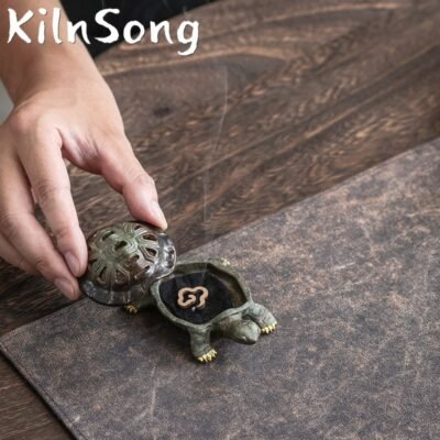 Turtle & Auspicious Cloud Ceramic Incense Burner