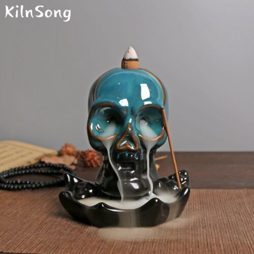 Skull Backflow Incense Burner - Gothic Ceramic Smoke Holder