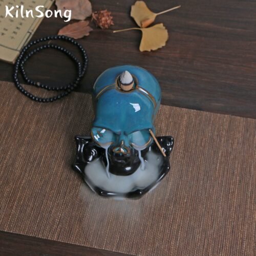 Skull Backflow Incense Burner - Gothic Ceramic Smoke Holder