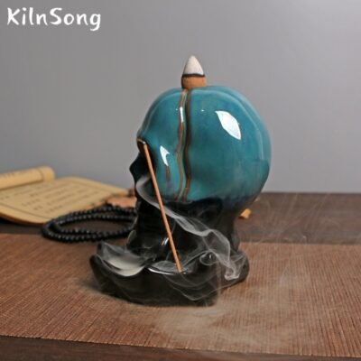 Skull Backflow Incense Burner - Gothic Ceramic Smoke Holder