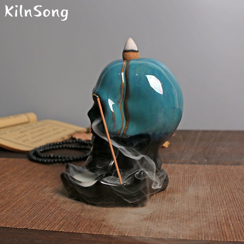 Skull Backflow Incense Burner - Gothic Ceramic Smoke Holder