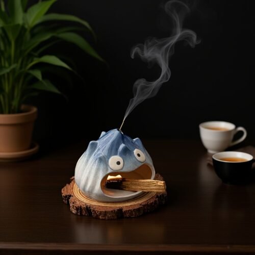 ComfyUI_00032_ Slime Backflow Incense Burner - Cute Cartoon Ceramic Smoke Holder