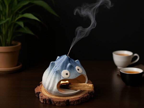 ComfyUI_00032_ Slime Backflow Incense Burner - Cute Cartoon Ceramic Smoke Holder