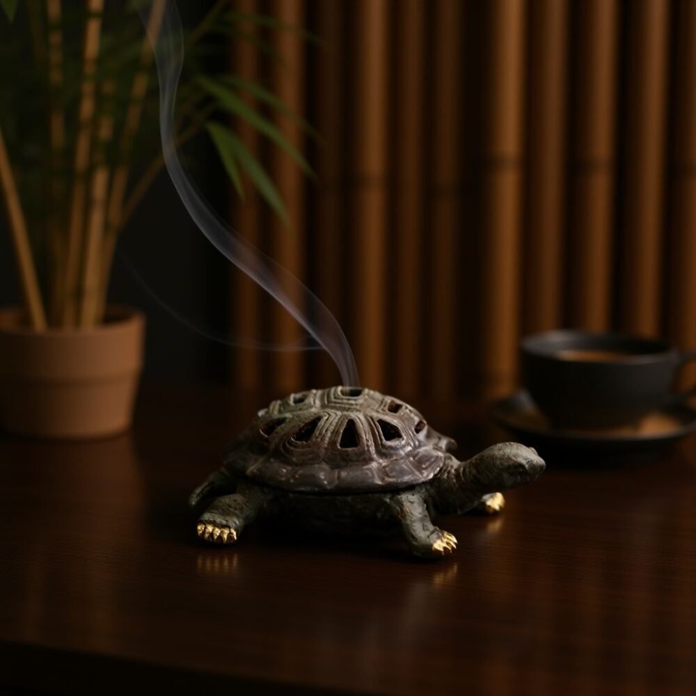 Turtle & Auspicious Cloud Ceramic Incense Burner