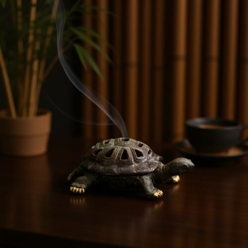 Turtle & Auspicious Cloud Ceramic Incense Burner